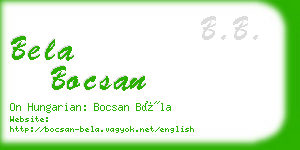 bela bocsan business card